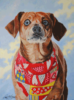 Huck The Dog Painting